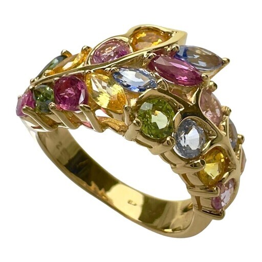 11号 ガーネット 9.75ct ダイヤモンド計 0.08ct リング・指輪 K18