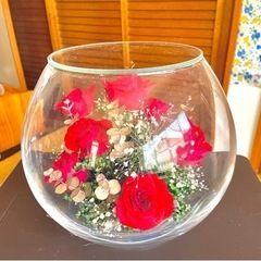お値下❣️フラワー高級ガラスボールの画像