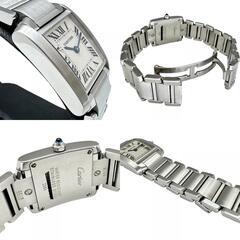 【CARTIER/カルティエ】 タンクフランセーズSM W51008Q3 腕時計 ステンレススチール クオーツ シルバー文字盤 レディース【中古】【真子質店】【BL】【TIIT】の画像
