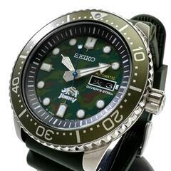 【SEIKO/セイコー】 4R36ー15S0  ジムニーコラボ　グリーン/カモフラ　デイデイト 腕時計 ステンレススチール/ラバー 自動巻き/オートマ 緑/迷彩柄文字盤 メンズ【中古】【真子質店】【GD】【YKI】