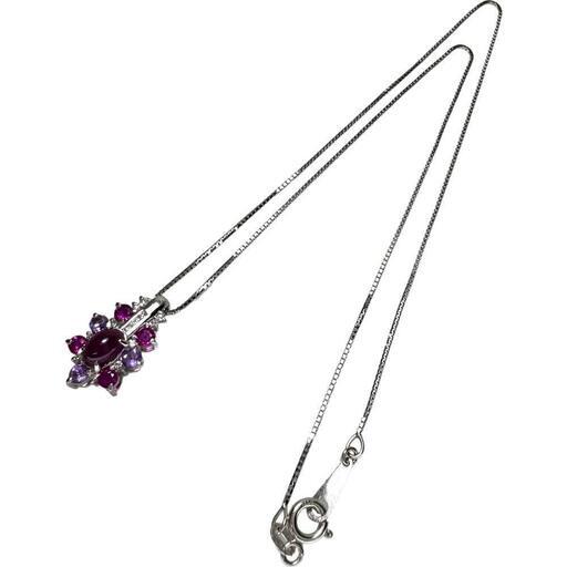ルビー 1.25/計0.57ct アメジスト 計0.28ct ダイヤモンド 計0.13ct ネックレス K18WGホワイトゴールド 18金 6.4g 41cm レディース【中古】【真子質店】【NN】【MoKT】 ルビー 1.25/計0.57ct アメジスト 計0.28ct ダイヤモンド 計0.13ct ネックレス K18WGホワイトゴールド 18金 6.4g 41cm レディース【中古】【真子質店】【NN】【MoKT】