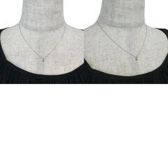 プチ ダイヤモンド ネックレス K18WGホワイトゴールド 18金 1.3g 40cm