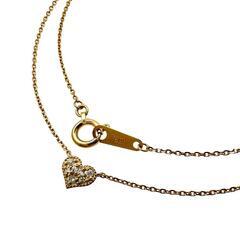 アガットゴールド ハートネックレスK18 0.04カラットダイヤ