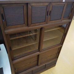 持帰り家具3割引 和風ガラス収納棚 N23-1398 高く買取るゾウ八幡西店
