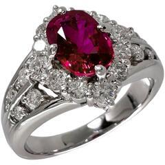11.5号 ルビー 1.26ct ダイヤモンド 0.60ct リング・指輪 Pt900プラチナ 8.1g レディース【中古】【真子質店】【NN】【KKx】