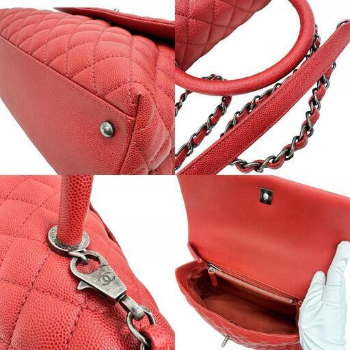 【CHANEL/シャネル】 マトラッセ ココハンドル29 A92991 2WAY ハンドバッグ ギャラ有/シール有 ショルダーバッグ 23番台（2016年頃） キャビアスキン レッド レディース【中古】【真子質店】【BL】【DMoMoD】