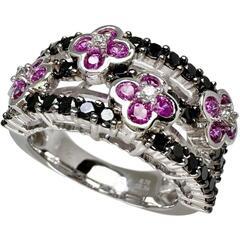 11号【Masumi Kasahara/笠原真寿美】 小花柄 ピンクサファイア 計0.38