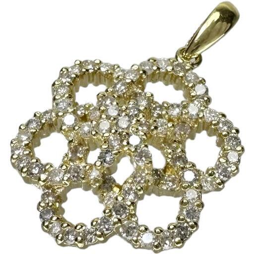 スイング 花/フラワー ペンダントトップ K18YGイエローゴールド 18金