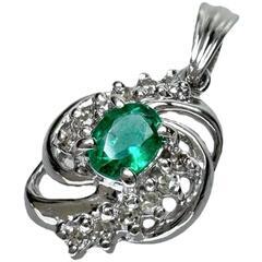 エメラルド 0.20ct ダイヤモンド ペンダントトップ Pt900プラチナ 1.5g