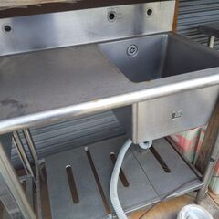 値下げ 業務用1槽シンク 横幅90cm N22-273 高く買取...