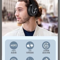 【新品未使用】ヘッドホン ワイヤレス ヘッドフォン ヘッドホン bluetooth ヘッドホン 有線無線 Bluetooth5.3 HIFI音質 35H連続使用 6種EQモード 折りたたみ式 音漏れ防止 収納ケース付き 音量調整可 軽量 音楽/映画 iPhone/Androidの画像