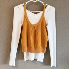 ニットキャミ　セット　白　黄色