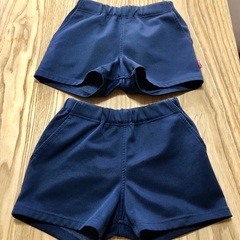 子ども運動服　短パン（半ズボン）　２枚セット　紺色　サイズ120の画像