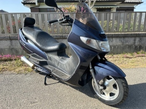 スカイウェーブ250☆前後タイヤ・バッテリー・プラグ等新品☆キャブオーバーホールで快調^_^ビッグスクーター250cc☆