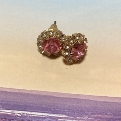 【難あり】ピンク×白　ピアス