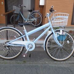 女の子　２４インチ６段変速　LEDブロックライト 　自転車整備士が整備