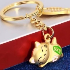 ねこのキーホルダー　キーリング（す