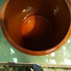 陶器製漬物瓶②.樽.壺 大きめ　昭和時代の画像