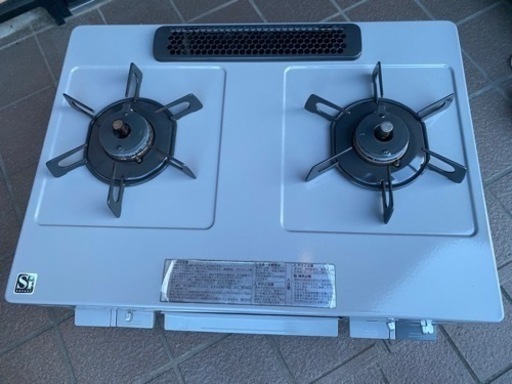 2020年製?ノーリツガスコンロ[2口/左強火] ピッタリフィット ライトグレーホーロートップ NW61SVL [約60cm /都市ガ