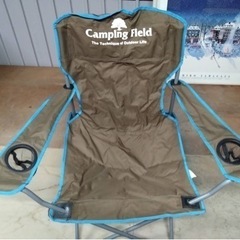 ●  e) Camping Field STEEL ARMREST CHAIR  ダブル カップホルダー付 キャンピングチェア  折りたたみ椅子 イス アウトドア キャンプ BBQ 釣り 中古品 ③の画像