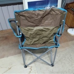 ●  e) Camping Field STEEL ARMREST CHAIR  ダブル カップホルダー付 キャンピングチェア  折りたたみ椅子 イス アウトドア キャンプ BBQ 釣り 中古品 ③の画像