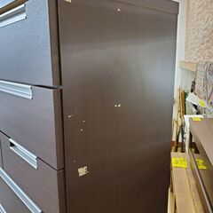 ハイチェスト 7段チェスト 引出し8杯 ダークブラウン 木目模様□横幅80㎝×