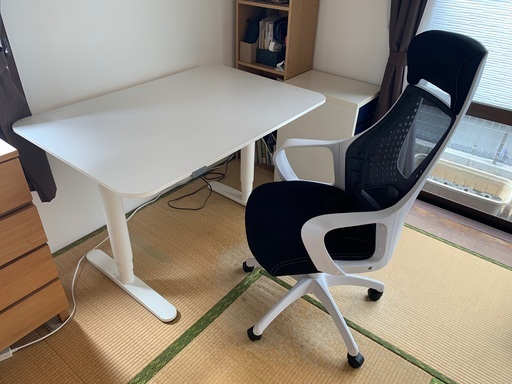 IKEA Bekant 電動 昇降式デスク L字 コーナーデスク 黒 電動式昇降