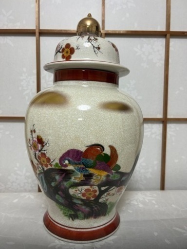 希少品　薩摩焼 壺 沈香壺 花瓶 金彩  芸術品 壺 花瓶 蓋付き高さ410mmインテリア雑貨/小物 置物、オブジェ