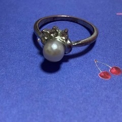 【難あり】上品なパール（イミテーション）リング