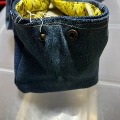 ハンドメイド デニム リメイク バッグの画像