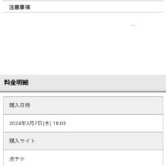 阪神タイガース　4/18レフト外野席連番　大人2名 