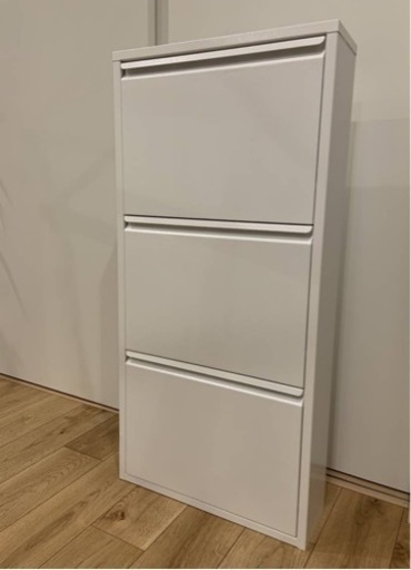 DOTTUS 3段　シューズラック　収納BOX　ボックス　靴箱　下駄箱　ドッタス 白