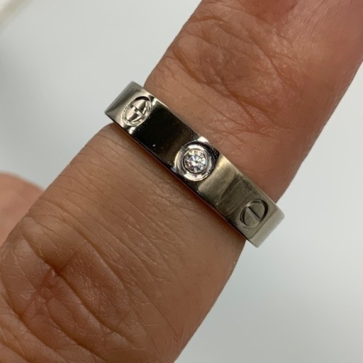 売り切れました。カルティエ　ラブリング　1P ダイヤモンド　4.9g 約10.5号　750WG