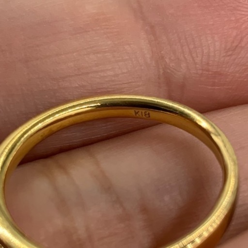 売り切れました。K18 18金　バゲットダイヤ　ハーフエタニティ　1.9g 約10号