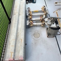 値下げしました！アルミ矢板21枚　アルミ水圧ジャッキ　水圧手動ポンプ　セットの画像