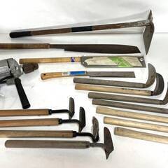 【終】G311/金象印 最高級 刈込鋏工具/T-195/ドリル/のこぎり/鍬/くわ/鎌/農作業/園芸/手工具/まとめて/動作未確認/17点セット　の画像