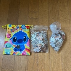 犬のパズル2種　巾着付き