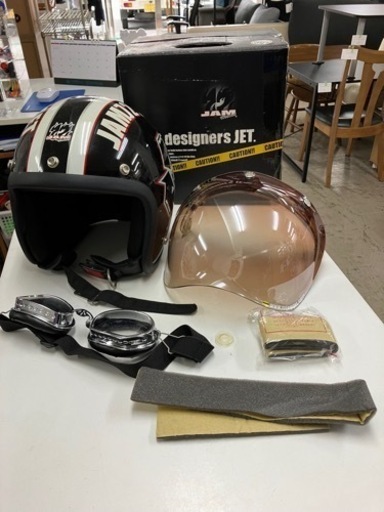 取引場所 南観音 K2404-415 バイク用ヘルメット 2009年製 72 JAM JET 汚れ キズあり 現状渡し サイズフリー