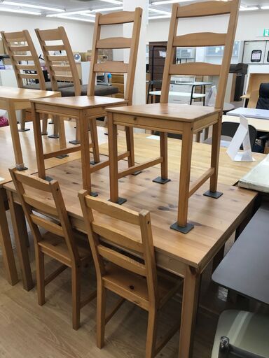 ★ジモティ割あり★ IKEA ダイニングセット4人掛け ナチュラル H74×W118×D74 クリーニング済み KJ4886