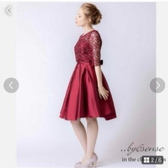 美品❤️レース　ドレス　ワインレッドパーティー　結婚式　成人式の画像