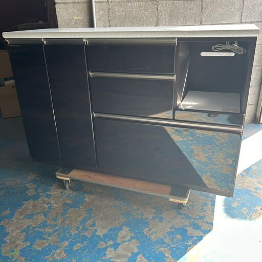 【5/5販売済KH】NITORI キッチンカウンター アルミナ2 120CT DBR キッチン収納 ニトリ 北TO1