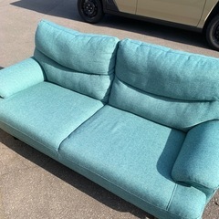 美品 NITORI ニトリ 布製 二人掛けソファー ライトグリーン