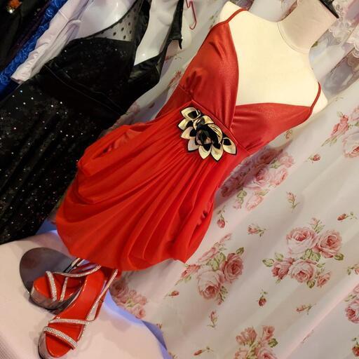 【オンライン決済可/配送可】シフォンドレープ綺麗/ 夜蝶ミニドレス