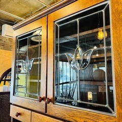 売約済》【池上店】三越 ブルージュ Brugge ガラスキャビネット 食器棚