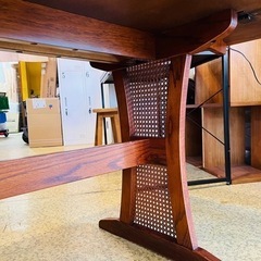 《売約済》【池上店】 三越　ブルージュ　Brugge ダイニングテーブル　バタフライテーブル　エクステンション　伸長式　クラシック　ビンテージ　オーク材　三越家具　ステンドグラス　カントリーハウス　ワイドの画像