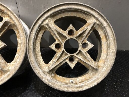 旧車ホイール MIRAGE ミラージュ 社外ホイール 13インチ 2本 約5.5J4HPCD114.3約+35 希少 当時物　(VHO