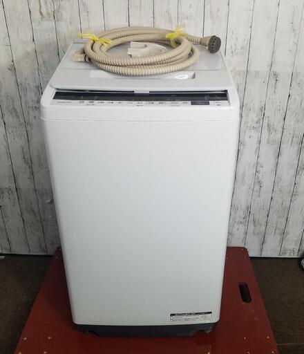 【美品】日立 ビートウォッシュ 全自動洗濯機 7.0kg BW-V70E 2020年製品 ナイアガラビート洗浄 自動おそうじ 高濃度つけおき インバーター内蔵