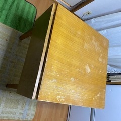ダイニングテーブル　折りたたみ　椅子二脚付き　セットの画像