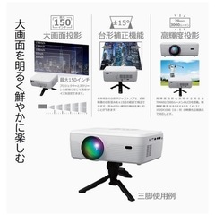 プロジェクター 地デジチューナー搭載 最大150インチ 大画面投影 ±15° 台形補正機能 3000lm 高輝度投影 HDMI SDカード USB TS-PJTV88の画像