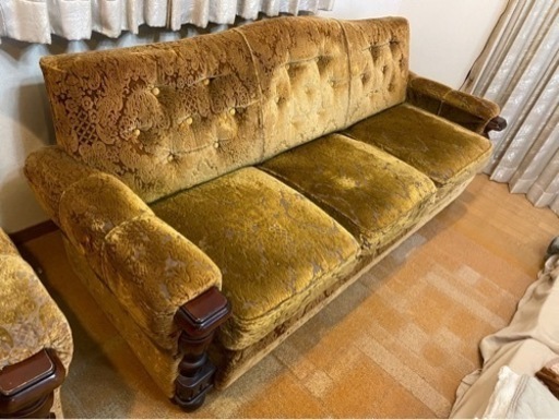 レトロ 家具 ソファ 3人掛けソファ 1人掛けソファ ソファ3点セット